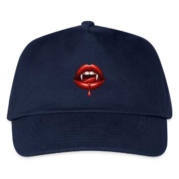 Vampir-Lippenbiss mit Tropf - Kinder Basecap - Navy - Vorne