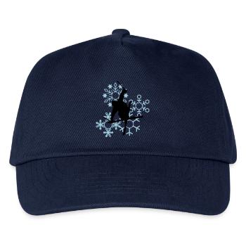 Skis avec flocons de neige - Casquette de baseball Enfant - marine - Devant