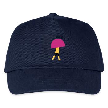 Mensch im Regen - Minimal - Kinder Basecap - Navy - Vorne