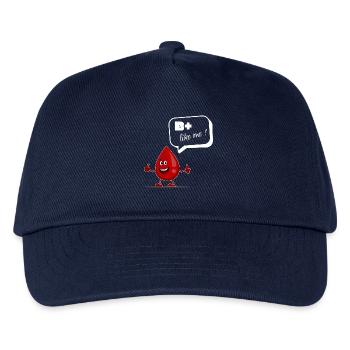 B+ Like Me Lustiger Blutspender Spruch - Kinder Basecap - Navy - Vorne