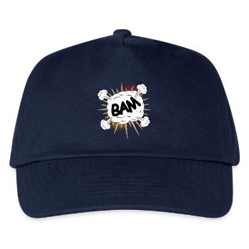 Bam Comic Kampf Wolke für eigene Texte & Motive - Kinder Basecap - Navy - Vorne
