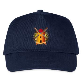 goldene Windmühle mit strahlendem Hintergrund - Kinder Basecap - Navy - Vorne
