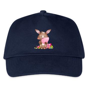 cute bunny with cotton candy & candy - Kids’ Baseball Cap - navy - Front