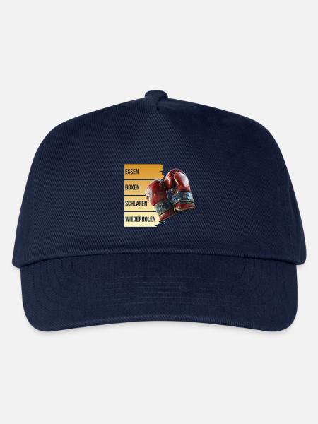 Essen - Boxen - Schlafen - Wiederholen - Kinder Basecap - Navy