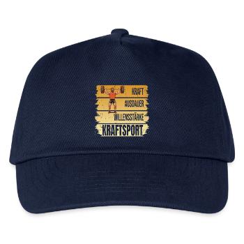 Kraft - Ausdauer - Willensstärke - Kraftsport - Kinder Basecap - Navy - Vorne