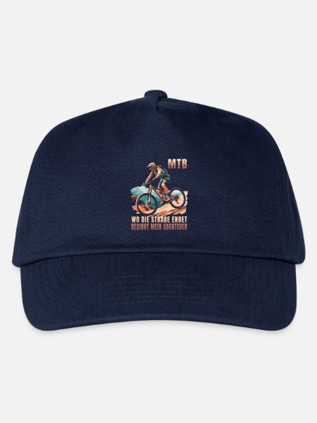 MTB: Wo die Straße endet beginnt mein Abenteuer - Kinder Basecap - Navy