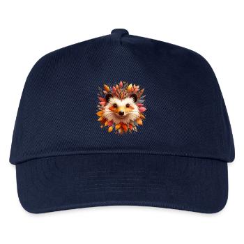schöner Igel, gestaltet aus verschiedenen Blättern - Kinder Basecap - Navy - Vorne