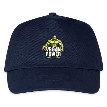 Vegan Power Avocado Superfood Muskeln Geschenk - Kinder Basecap - Navy - Vorne