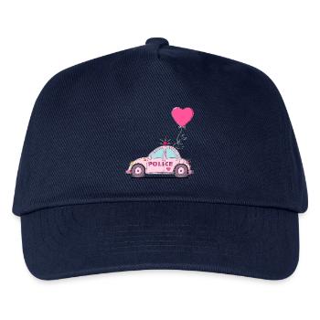 Police Heart Pink - Kids’ Baseball Cap - navy - Front