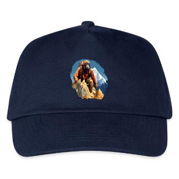 Affen Bergsteiger / Wandern Affe - Kinder Basecap - Navy - Vorne