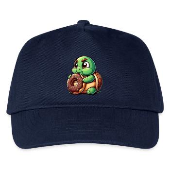 Süße Schildkröte Donut Cartoon Lustig Dick - Kinder Basecap - Navy - Vorne