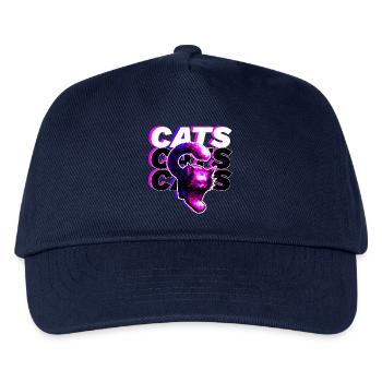 CATS, CATS, CATS · Bunte Raubkatze - Kinder Basecap - Navy - Vorne