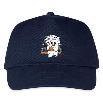 Cute Ghost with Jack-O-Lantern - Kids’ Baseball Cap - navy - Front