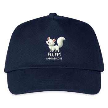 Fluffy White Fox - Kids’ Baseball Cap - navy - Front