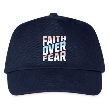 Faith Over Fear Pastell Christlich Inspirierend - Kinder Basecap - Navy - Vorne