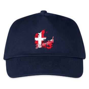 Kartenflagge Dänemark, ich liebe Dänemark - Kinder Basecap - Navy - Vorne