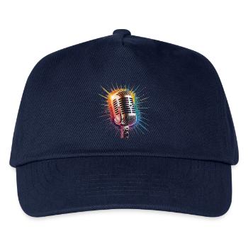 Mikrofon-Kunstdruck - Kinder Basecap - Navy - Vorne