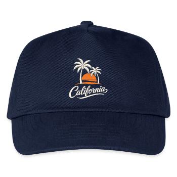 Palmen und kalifornischer Sonnenuntergang - Kinder Basecap - Navy - Vorne