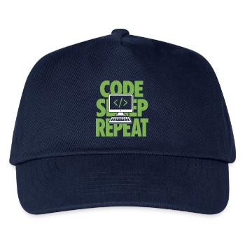 Code Sleep Repeat Programmierer - Kinder Basecap - Navy - Vorne