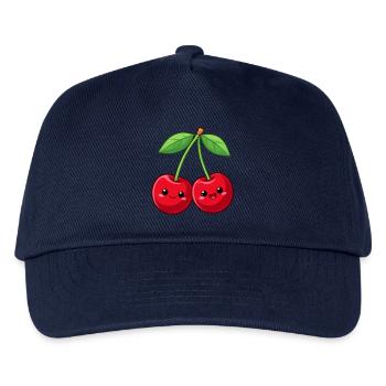 Lustige Kawaii Kirschen Geschenk  - Kinder Basecap - Navy - Vorne