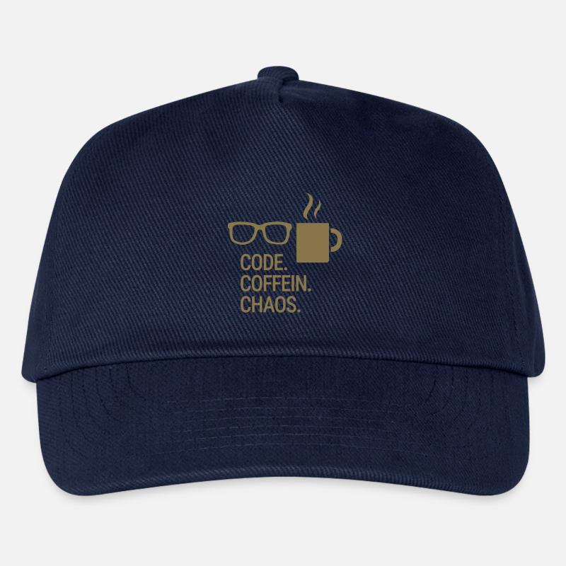 Code. Coffein. Chaos. - Kinder Basecap - Navy