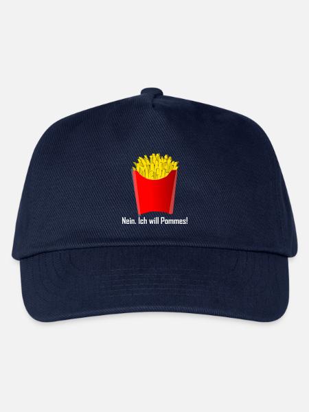 Pommes Frites Fritten Geschenk Geschenkidee - Kinder Basecap - Navy