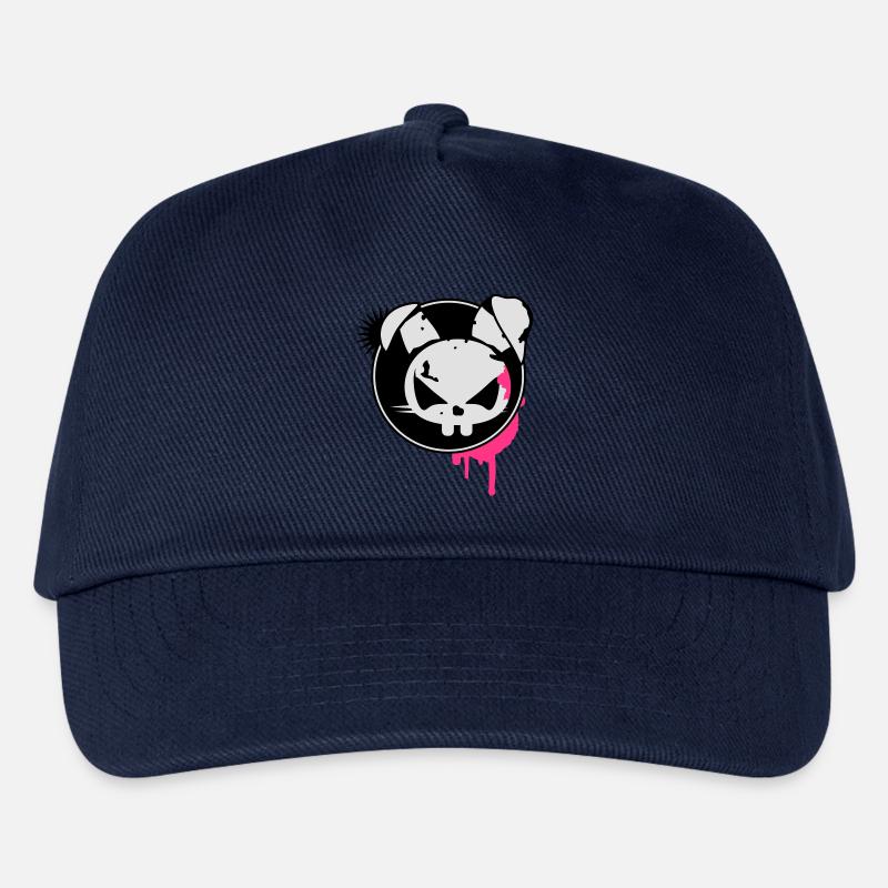 Grunge Sticker mit Hasen Kopf - Kinder Basecap - Navy