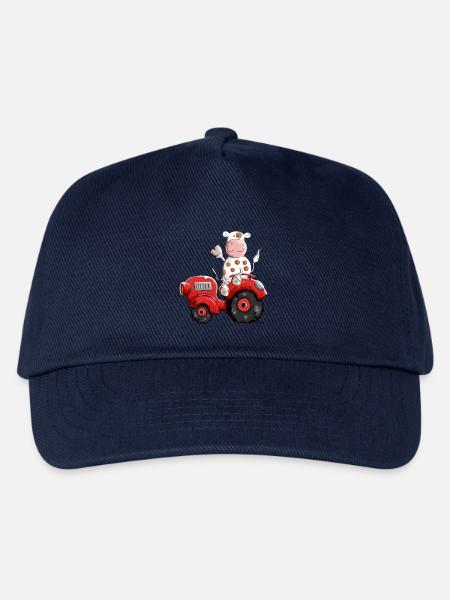 Kuh fährt Traktor - Kinder Basecap - Navy