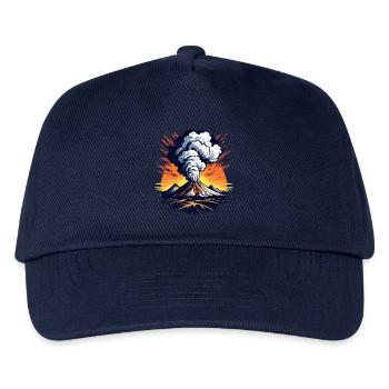 Éruption volcanique, éruption avec nuage de cendres et lave - Casquette de baseball Enfant - marine - Devant