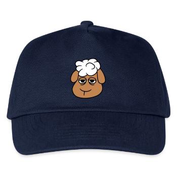 Schaf Müde Gelangweilt Leerer Blick Kopf Gesicht - Kinder Basecap - Navy - Vorne