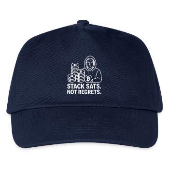 Bitcoin Hoodie Design – Stack Sats. Not Regrets. - Kids’ Baseball Cap - navy - Front