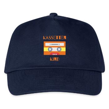 Kassetten Kind - Kindheit - Jugend - Nostalgie - Kinder Basecap - Navy - Vorne