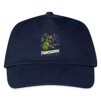 Spaßiger Pianist-Dinosaurier - Kinder Basecap - Navy - Vorne