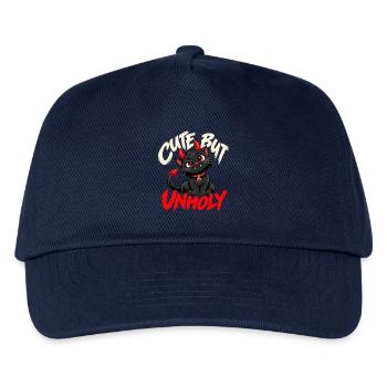 Cute But Unholy Schwarze Katze Gothic - Kinder Basecap - Navy - Vorne