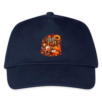 Hallo Herbst-Gemütliche Ernteszene - Kinder Basecap - Navy - Vorne