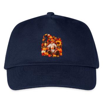 Herbst-Gnom-Cozy Cup-Szene - Kinder Basecap - Navy - Vorne