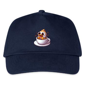 Oiseau poussin buveur de café caféine choc - Casquette de baseball Enfant - marine - Devant