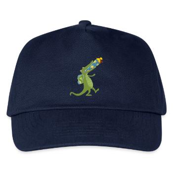 Schulkrokodil - Kinder Basecap - Navy - Vorne