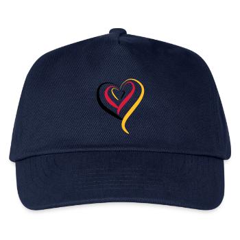 Deutschland Herz - Kinder Basecap - Navy - Vorne