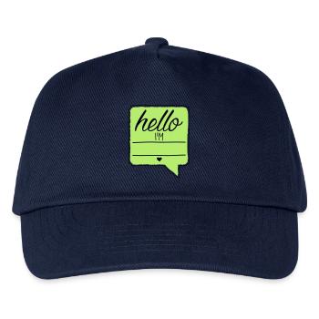 Hello I'm - Dein Name - Dein Text - Baby - Beruf - Kinder Basecap - Navy - Vorne