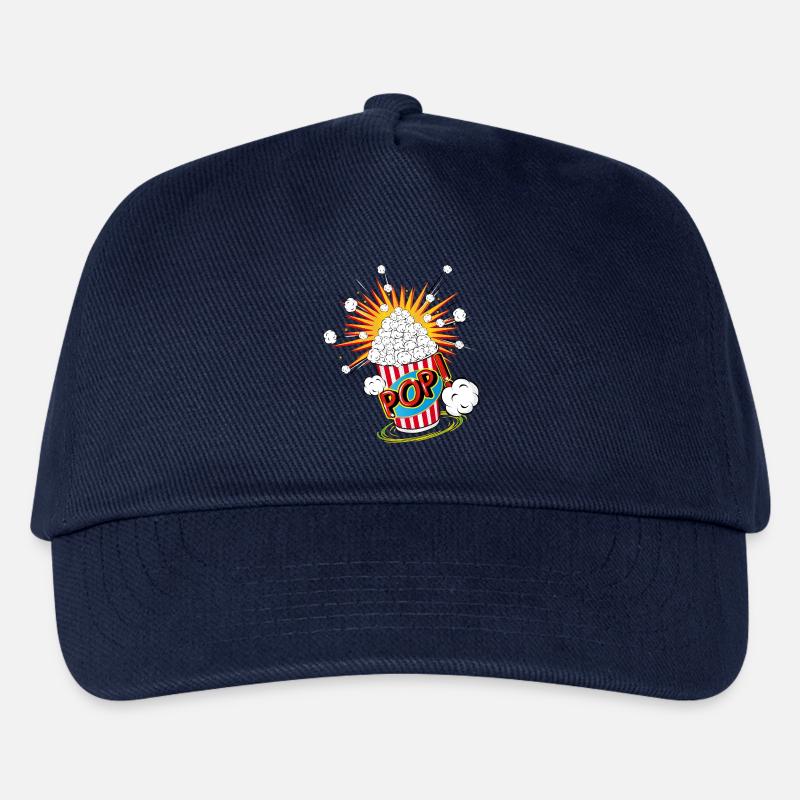 Popcorn in pop art style - Kids’ Baseball Cap - navy