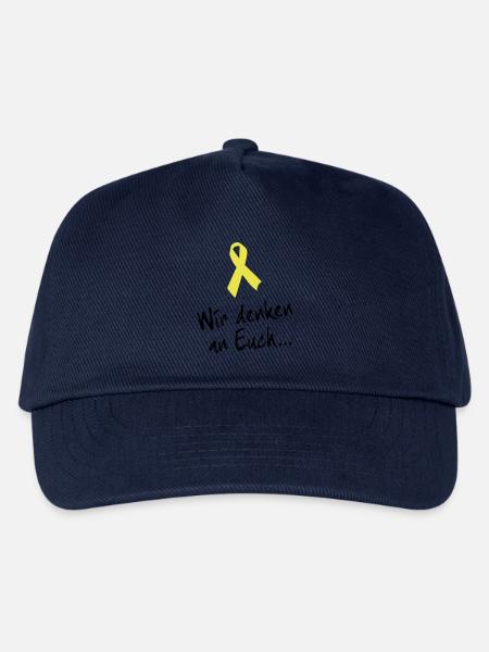 Gelbe Schleife Solidarität - Wir denken an Euch - Kinder Basecap - Navy