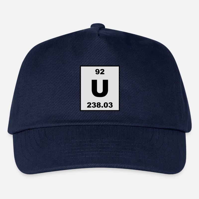 Element 92 - u (uranium) - Short (white) - Kinder Basecap - Navy