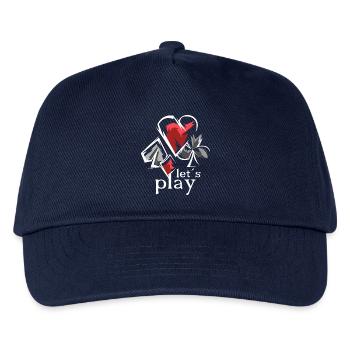 lets play gaming games spiele cards karten - Kinder Basecap - Navy - Vorne