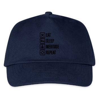 Eat - sleep - meditate - repeat - Kinder Basecap - Navy - Vorne