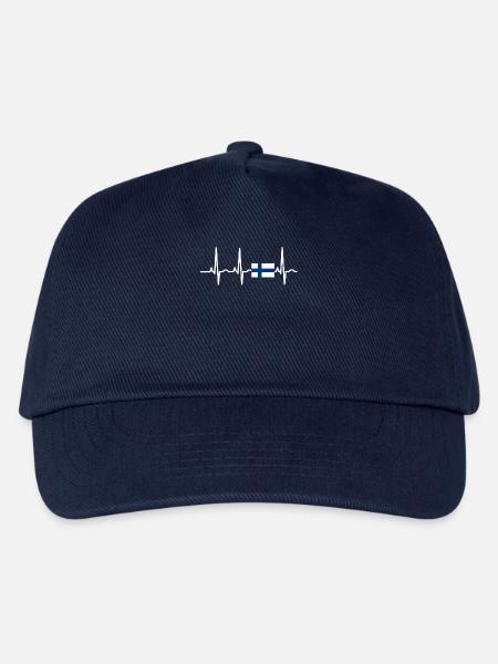 EKG heartbeat Finland - Kinder Basecap - Navy