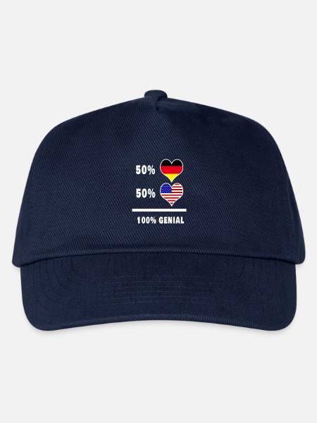 Deutschland und USA Genial / Geschenk - Kinder Basecap - Navy