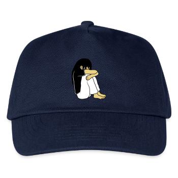 Sad sitting girl - Kids’ Baseball Cap - navy - Front