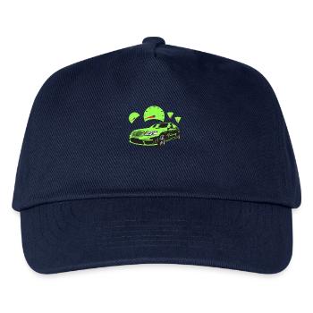 Car Tuning Tacho Auto Automobil Raser PS Rally - Kinder Basecap - Navy - Vorne