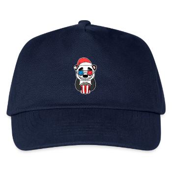 Noël Panda Bear Popcorn Cinéma - Casquette de baseball Enfant - marine - Devant
